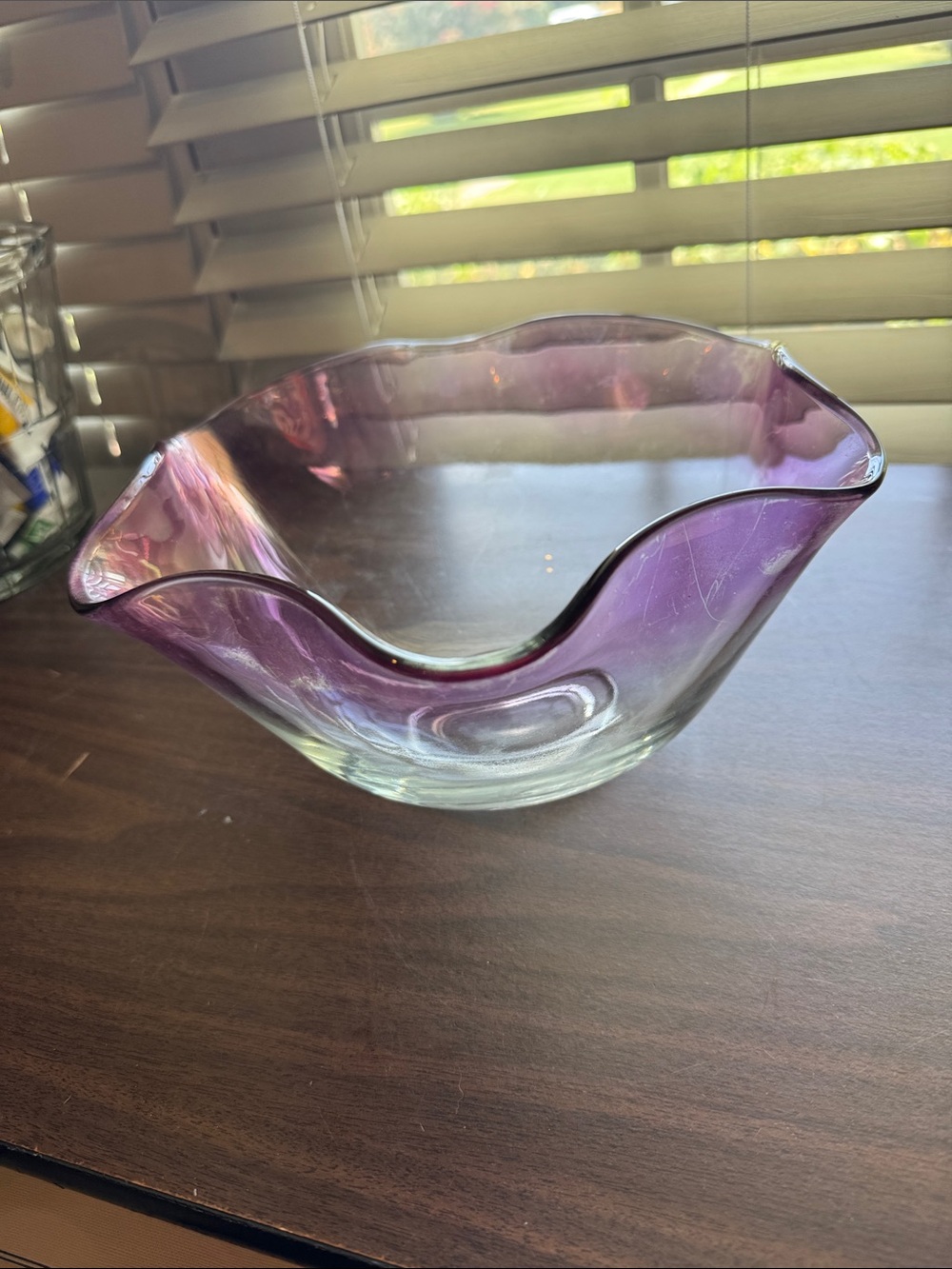 Purple Glass Decorative Bowl - Home Art